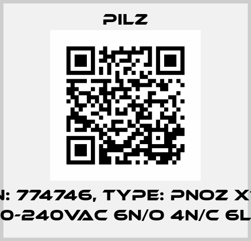 p/n: 774746, Type: PNOZ X10.1 230-240VAC 6n/o 4n/c 6LED Pilz