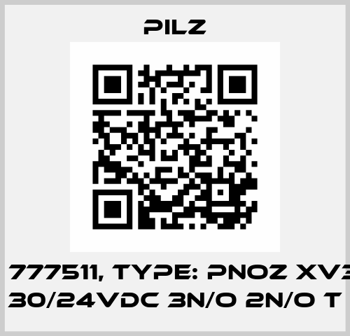 p/n: 777511, Type: PNOZ XV3.3P 30/24VDC 3n/o 2n/o t Pilz