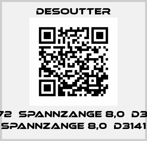 2872  SPANNZANGE 8,0  D3141  SPANNZANGE 8,0  D3141 Desoutter